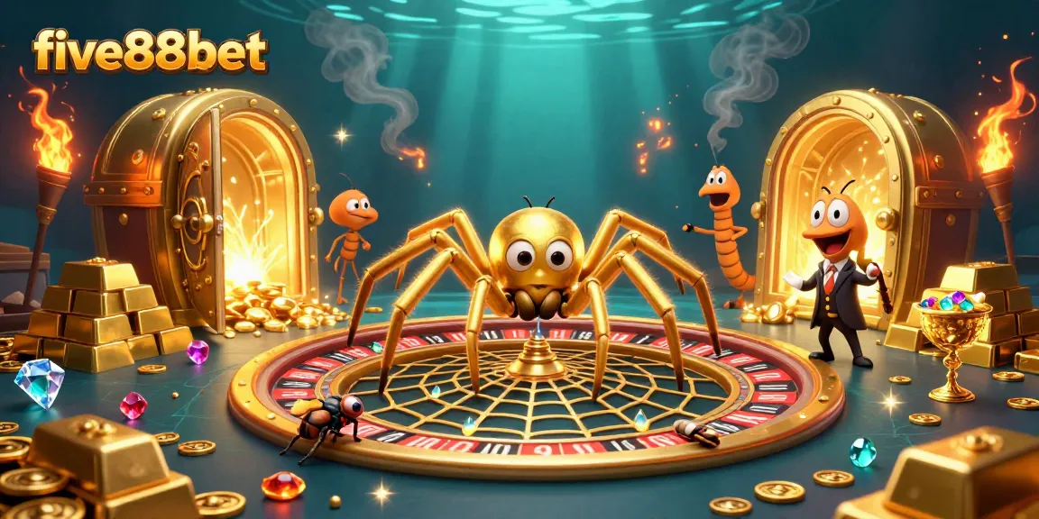 Experience the thrilling bets at five88bet with a vibrant 3D casino scene spinning excitement.