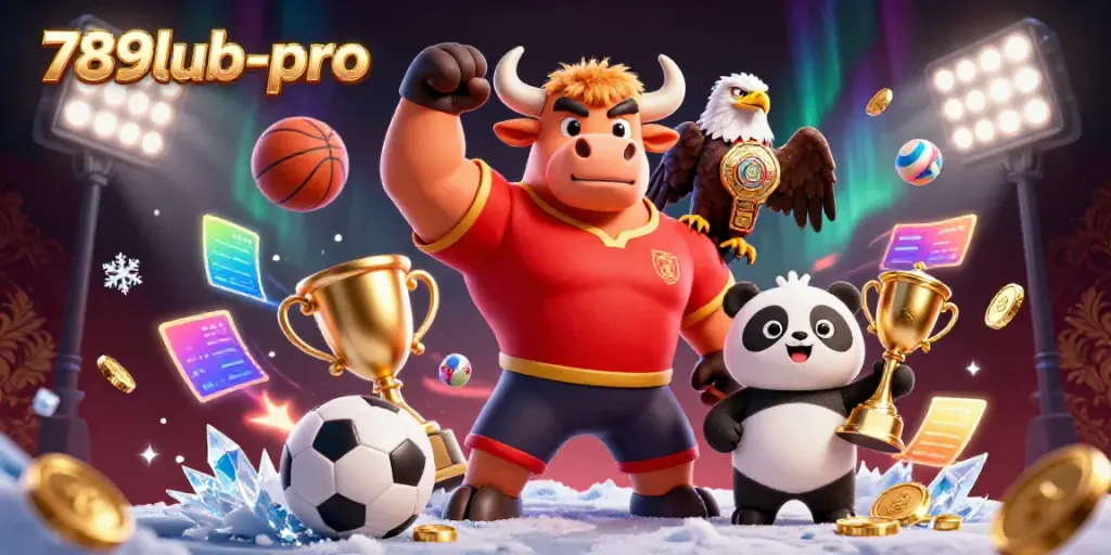 Experience thrilling action with 789lub-pro's vibrant 3D casino illustration featuring exciting sports elements.