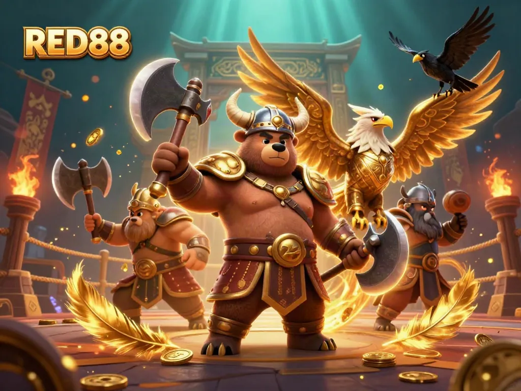 Experience thrilling moments with RED88 in this vibrant casino adventure scene.