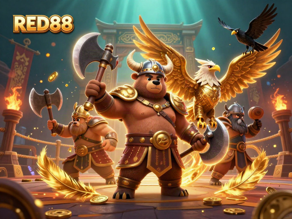 Experience thrilling moments with RED88 in this vibrant casino adventure scene.