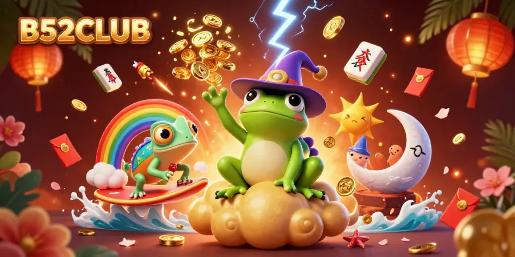 Engage with B52CLUB's magical atmosphere of golden coins and vibrant gameplay elements.