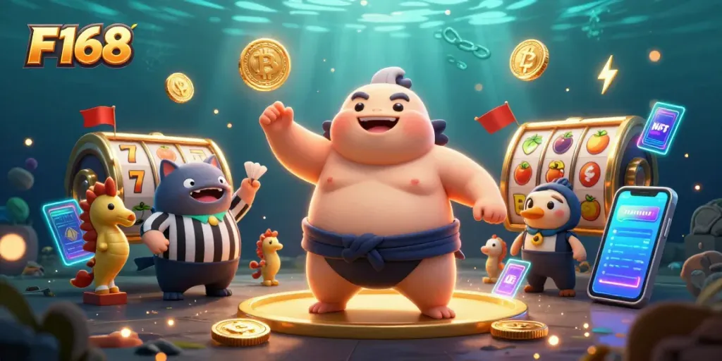 Engage with F168 slot games featuring colorful symbols and vibrant 3D cartoon characters.