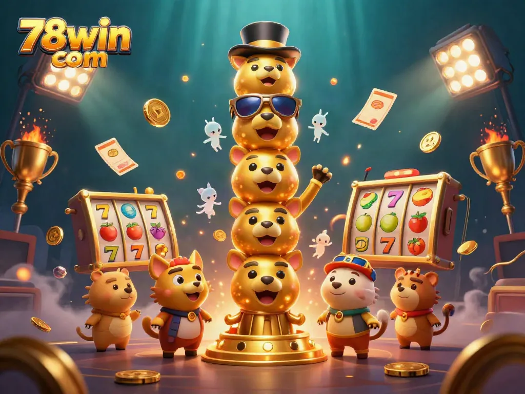 Spin the reels with 78win com's vibrant 3D totem and slot game elements for a rich casino experience.
