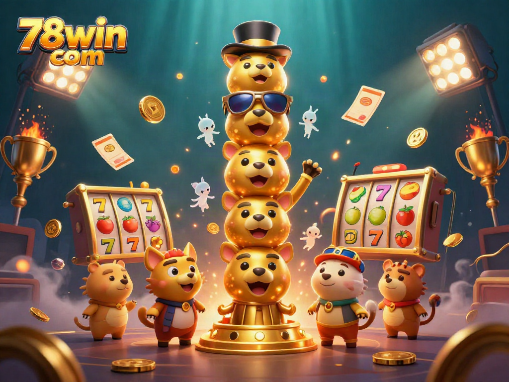 Spin the reels with 78win com's vibrant 3D totem and slot game elements for a rich casino experience.