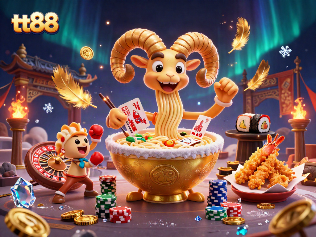 Engage with tt88 at a vibrant casino scene filled with dynamic characters and thrilling elements.