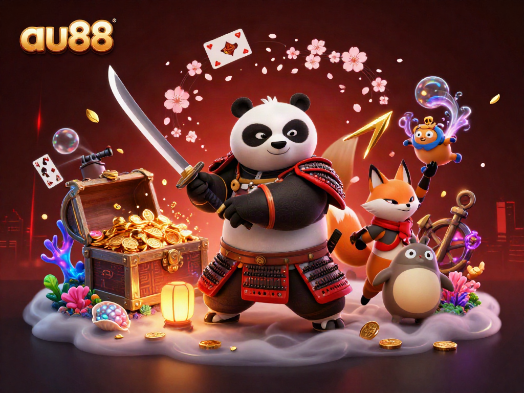 Experience the thrill of au88 with dynamic samurai and magical companions in a stunning casino adventure.