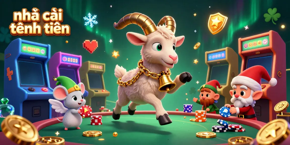 Experience thrilling gameplay at nhà cái tặng tiền with festive Krampus goat overseeing a chaotic casino scene.