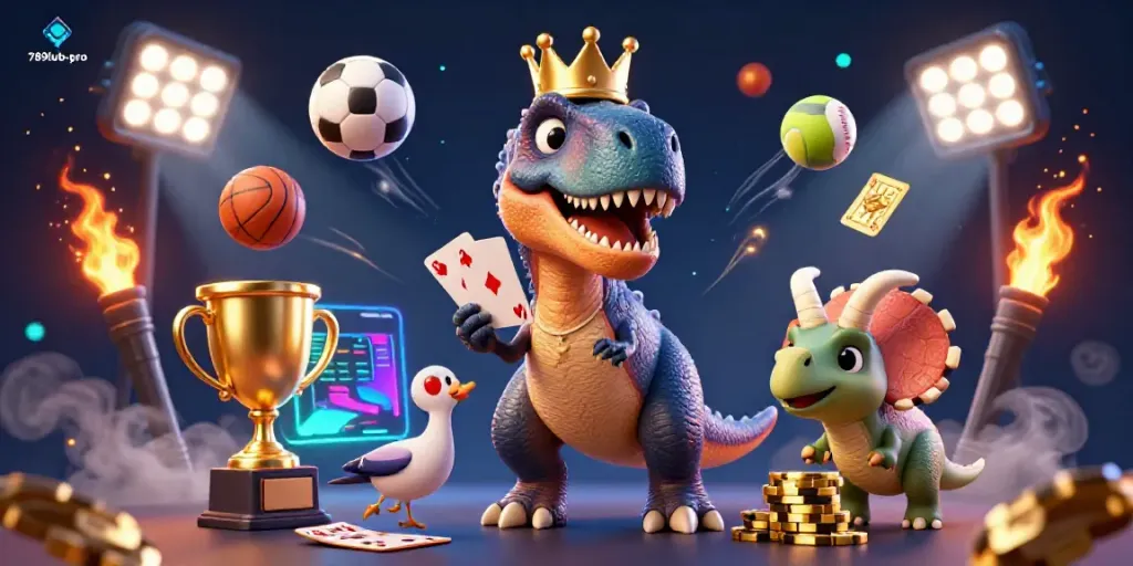 Engaging 3D scene where 789lub-pro characters enjoy a lively card game in a casino atmosphere.