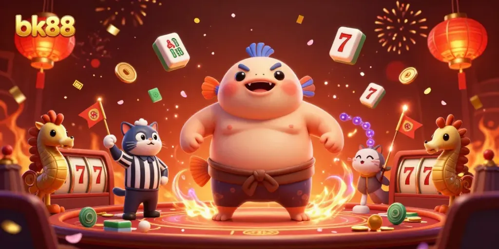 Engage in thrilling underwater casino action at bk88 with vibrant 3D characters and sparkling game elements.