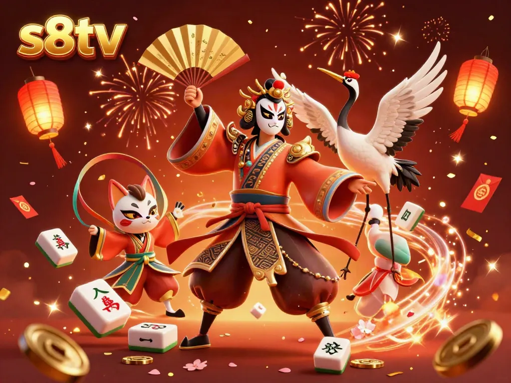 Experience the vibrant excitement of s8tv with a dynamic casino-themed 3D illustration, highlighting festive elements.