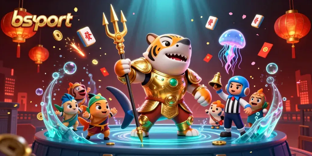 Bettors enjoy thrilling moments with the bsport platform in a vibrant 3D underwater casino.