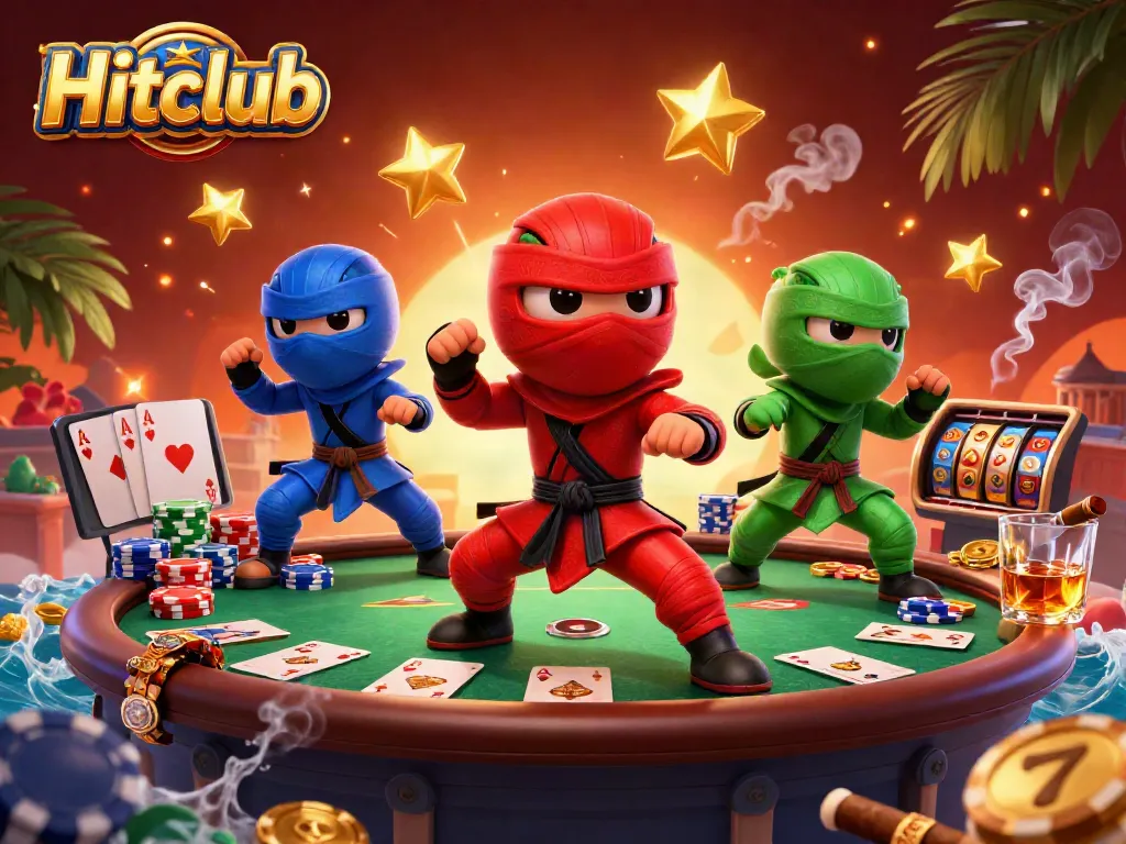 Experience thrilling gameplay with Hitclub as ninja chameleons master poker strategies.