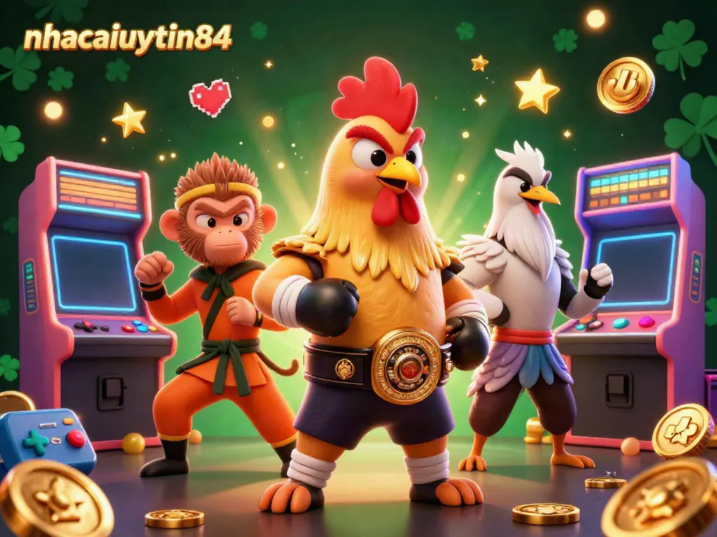 Experience the thrilling world of nhacaiuytin84 with vibrant characters and casino-themed elements.
