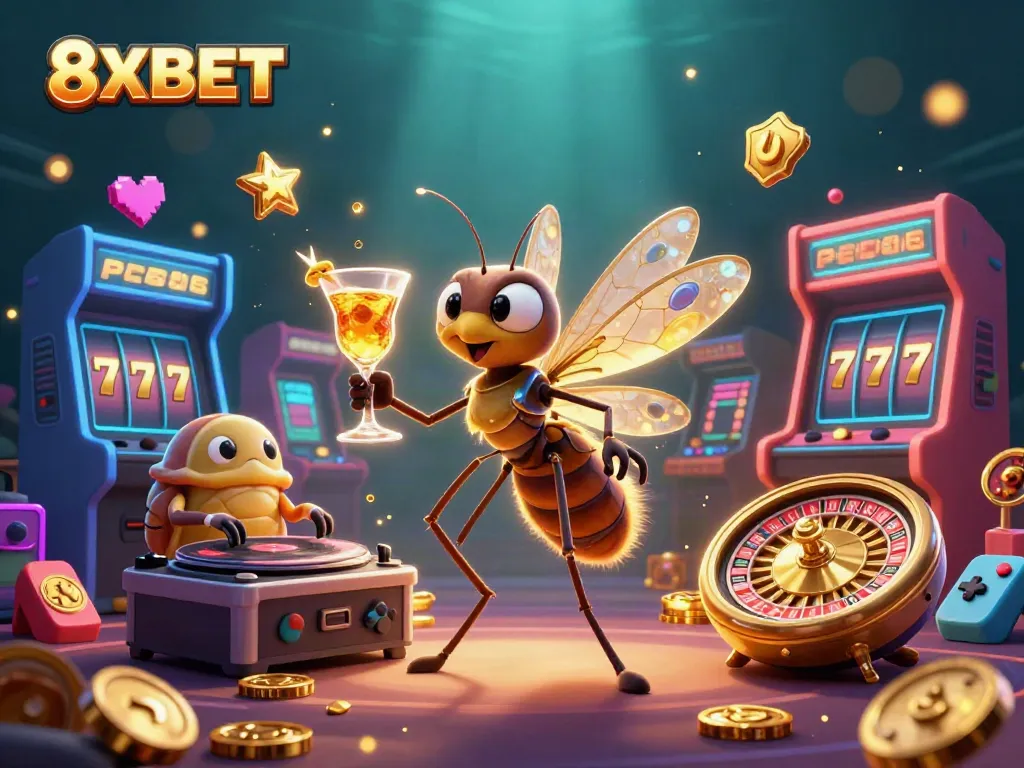 Experience the thrill of 8XBET's vibrant gaming scene with a unique blend of casino and arcade elements.