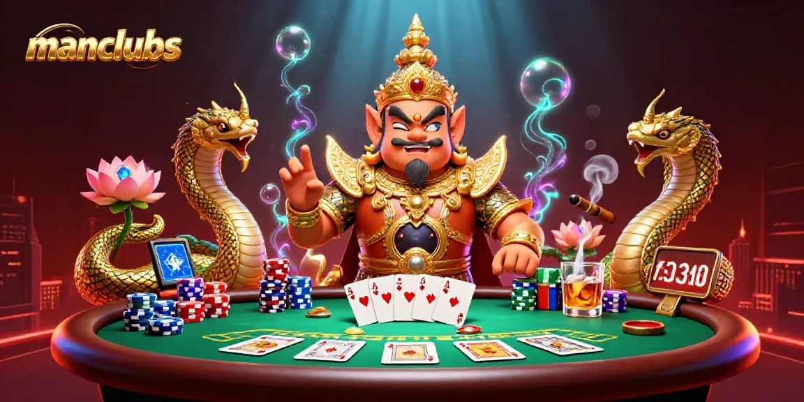 Experience the excitement at manclubs with vibrant poker action amid Thai guardian charm and rich visuals.