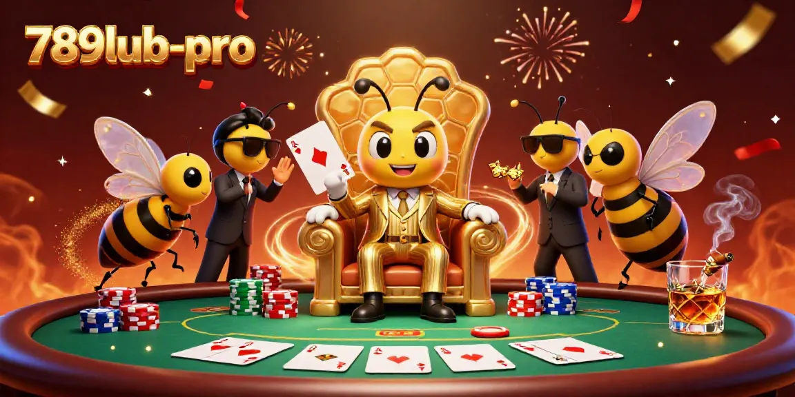 Experience the excitement of 789lub-pro with a colorful casino scene featuring dynamic poker elements.