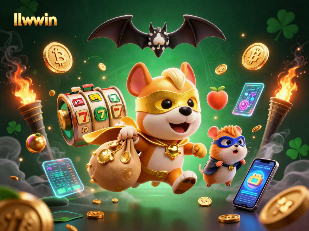 Engage with llwwin's thrilling slots as a superhero dog and sidekick hamster bring luck in casino adventures.