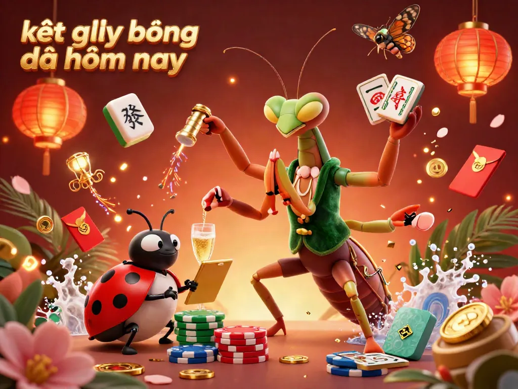 Engage with lively 3D illustration showcasing kết quả bóng đá hôm nay with dynamic casino characters and vibrant game elements.
