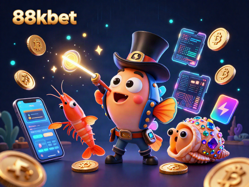 Immerse in the 88kbet world, where gaming meets excitement with glowing coins and pirate characters.