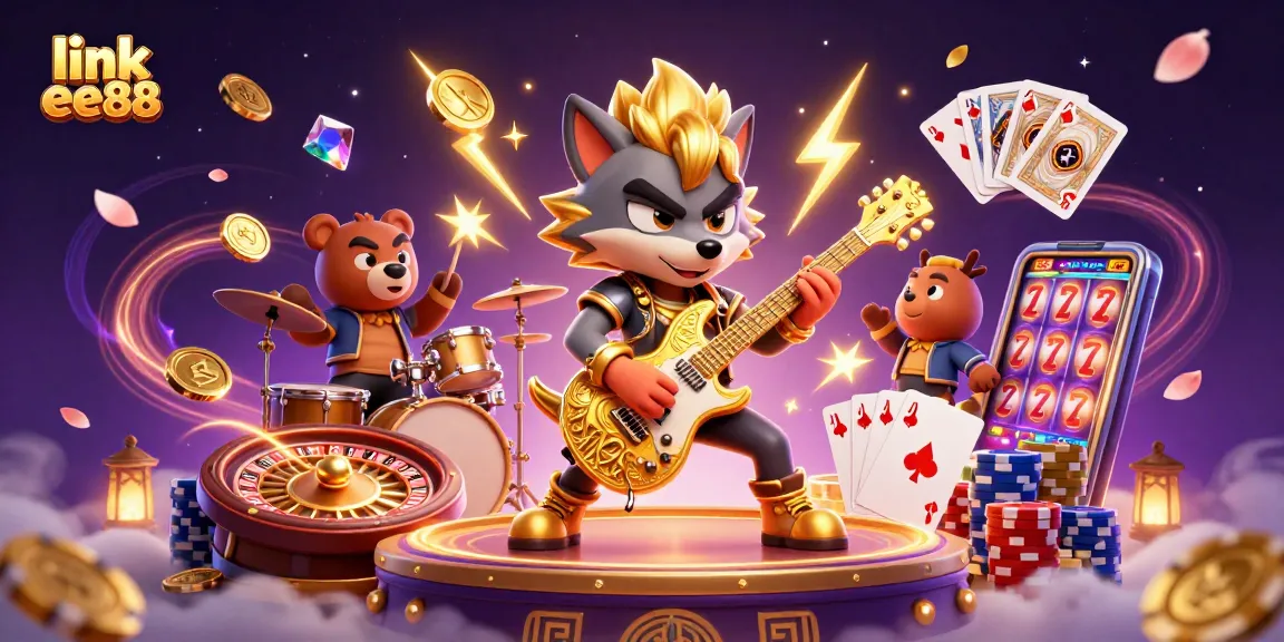 Play with exciting games at link ee88, featuring vibrant characters and casino-themed elements for immersive action.