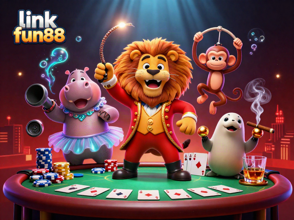 Experience thrilling gameplay at link fun88, featuring vibrant casino characters and dynamic poker elements.