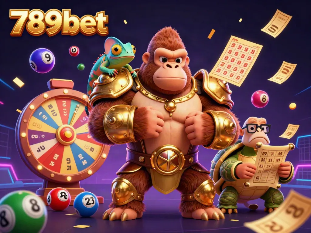 Engage with vibrant action at 789bet featuring a gorilla king and lucky lottery elements.