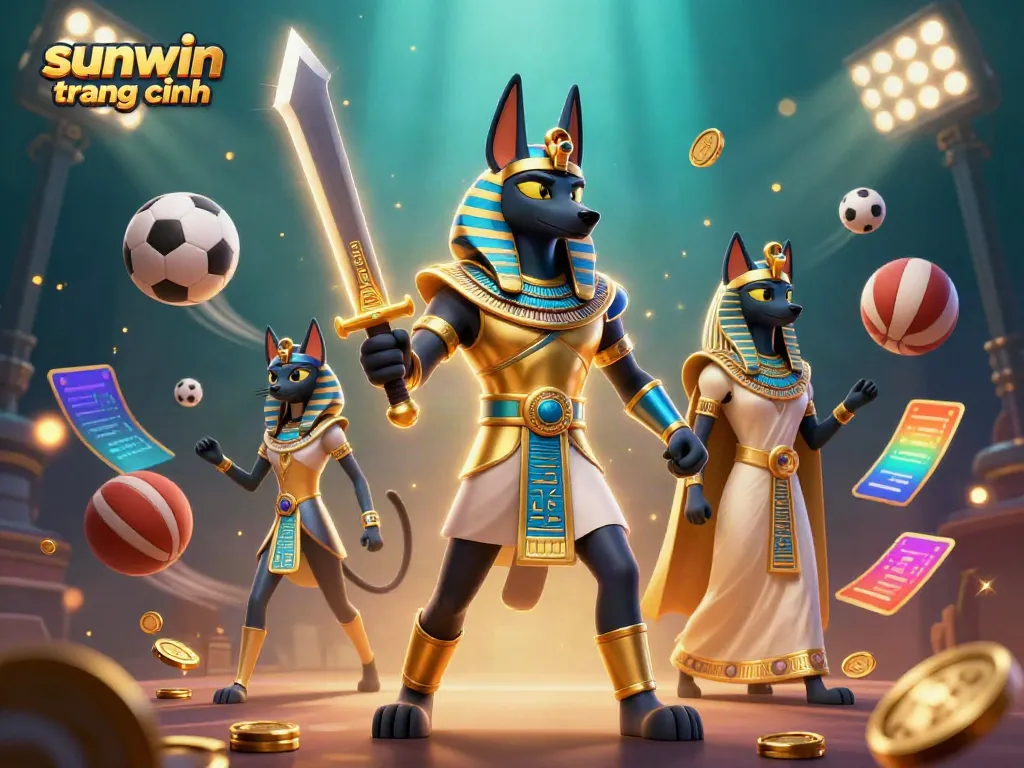 Engage in thrilling online games at sunwin trang chính with vibrant characters amid sports betting elements.
