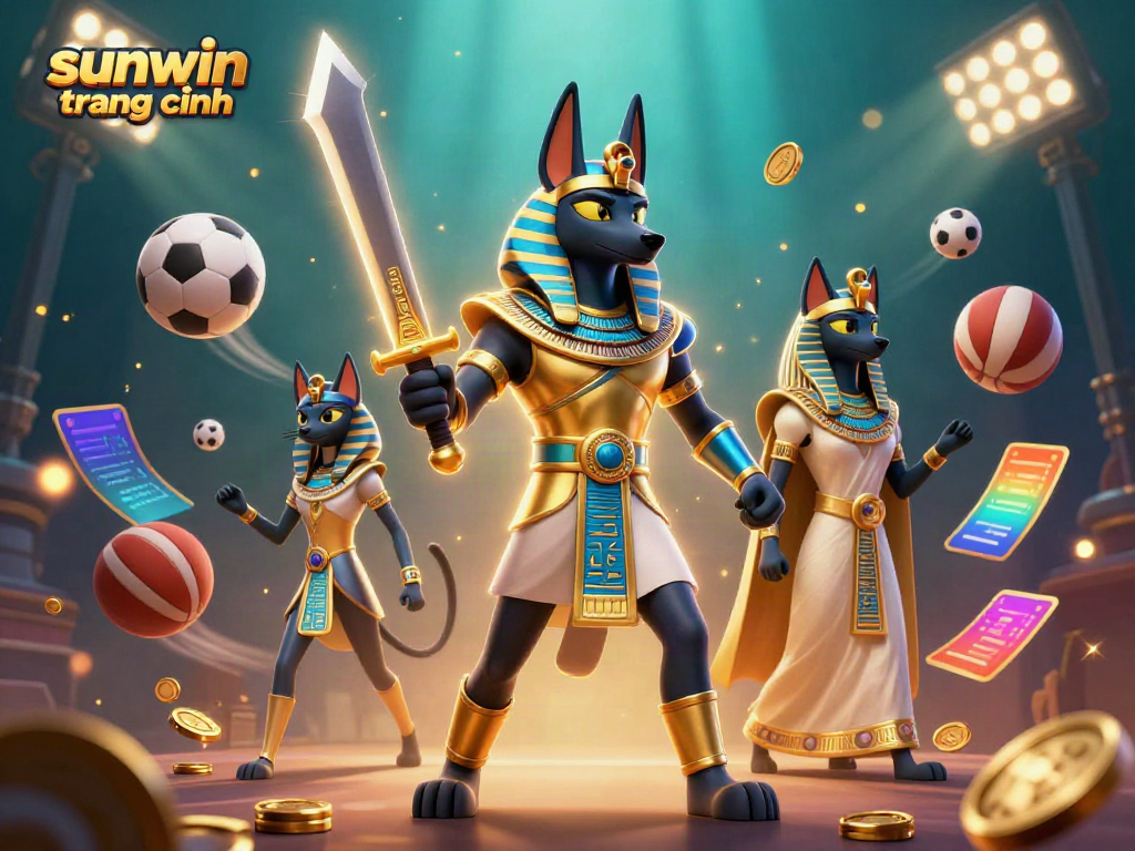 Engage in thrilling online games at sunwin trang chính with vibrant characters amid sports betting elements.