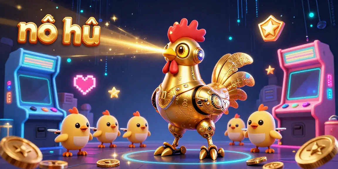 Experience exhilarating nổ hũ moments with vibrant 3D gaming elements in this dynamic casino illustration.