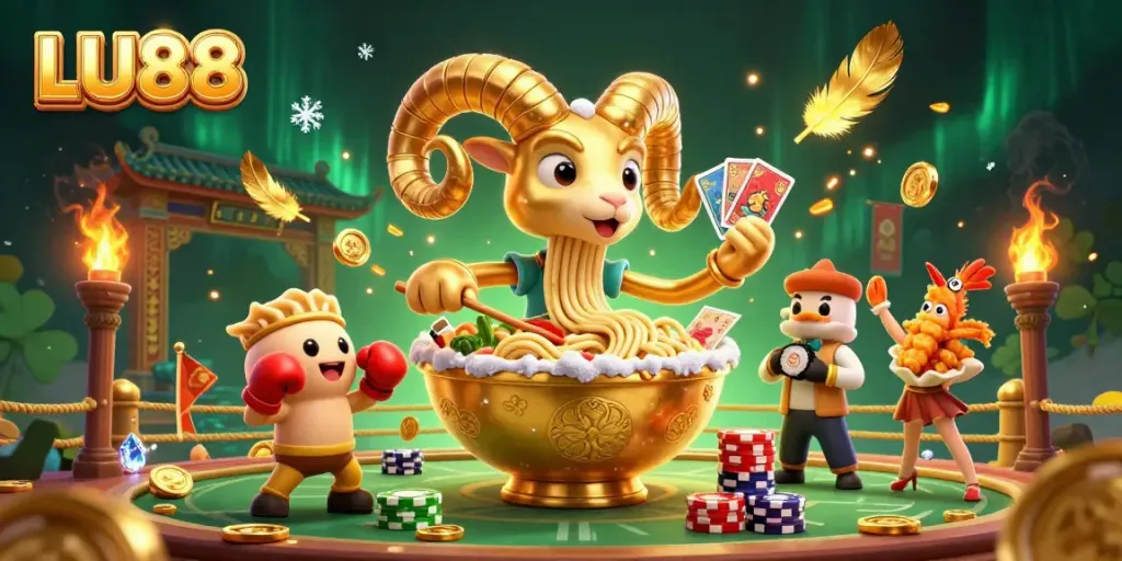 LU88 engages players in thrilling casino action with vibrant characters and dynamic elements.
