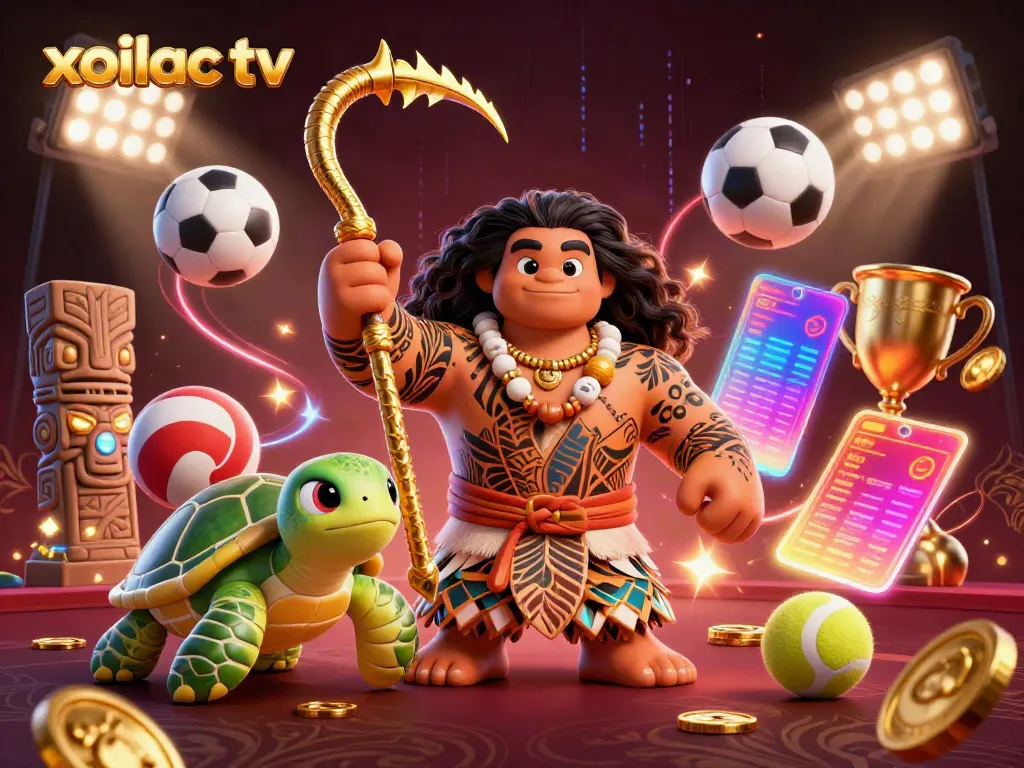Experience excitement with xoilac tv's vibrant sports betting scene featuring animated characters and dynamic game elements.