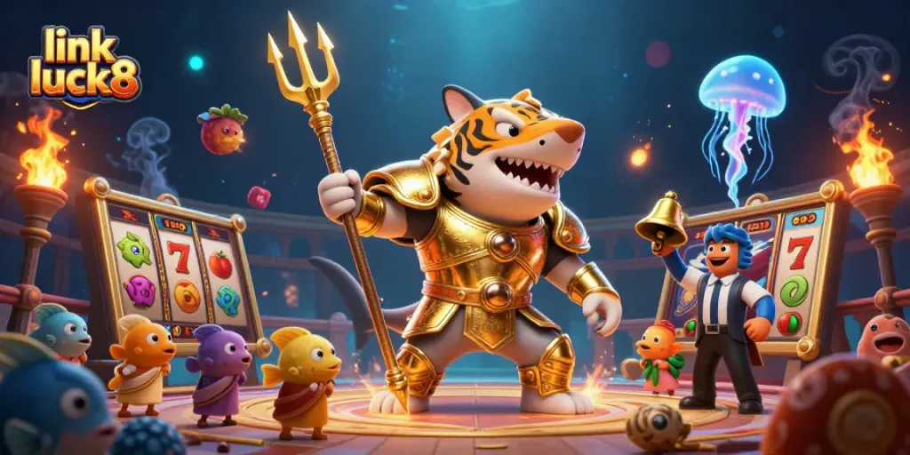 Engage with exciting slot action in link luck8, featuring vibrant scenes and thrilling game elements.