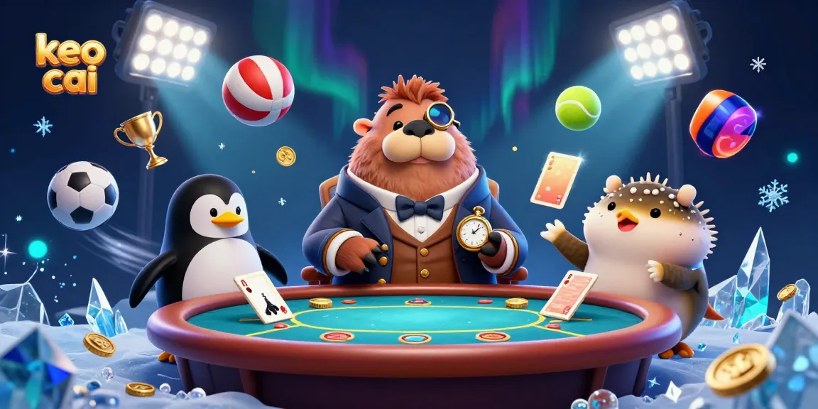 Engage in keo nha cai betting with a whimsical underwater poker match featuring cartoon characters.